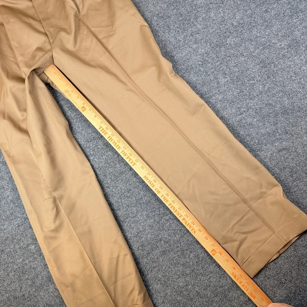 Brioni Pants Mens 36x32 Brown Pleated Cuffed 100% Wool Trousers Made in Italy